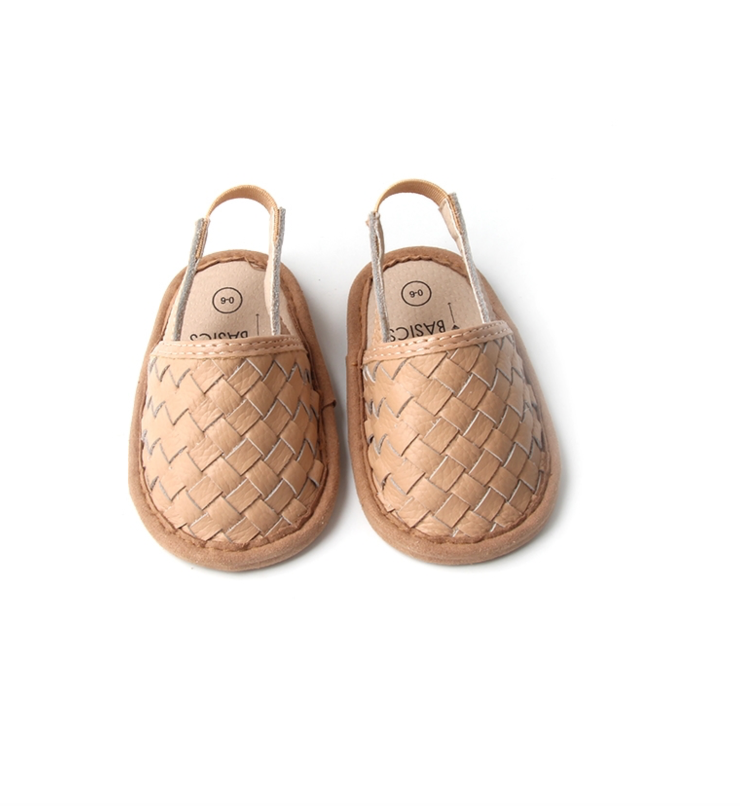 Woven Leather Baby Sandals Latte