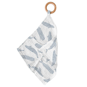Blue Shadow Whales Bamboo Teether