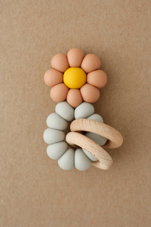 Teether - Chamomile | Dusty Coral