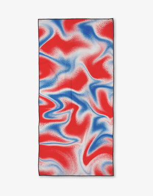 Waves of Red and Blue Beach Towel