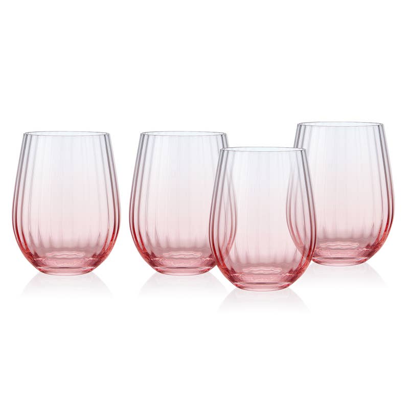 Darbie Stemless Wine Glass Blush S/4