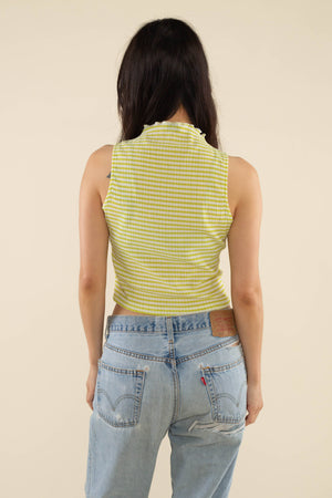 Beau Mock Neck Gingham Tank