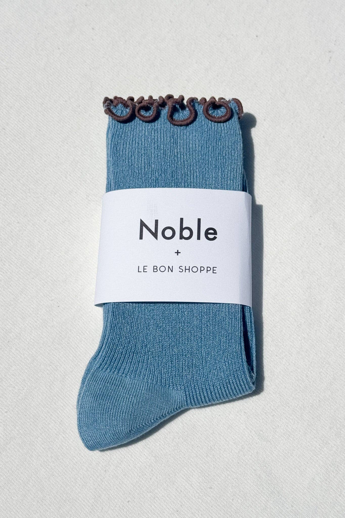 Ruffled Modal Socks Powder Blue