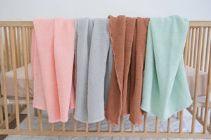 Grey Waffle Bamboo Baby Blanket