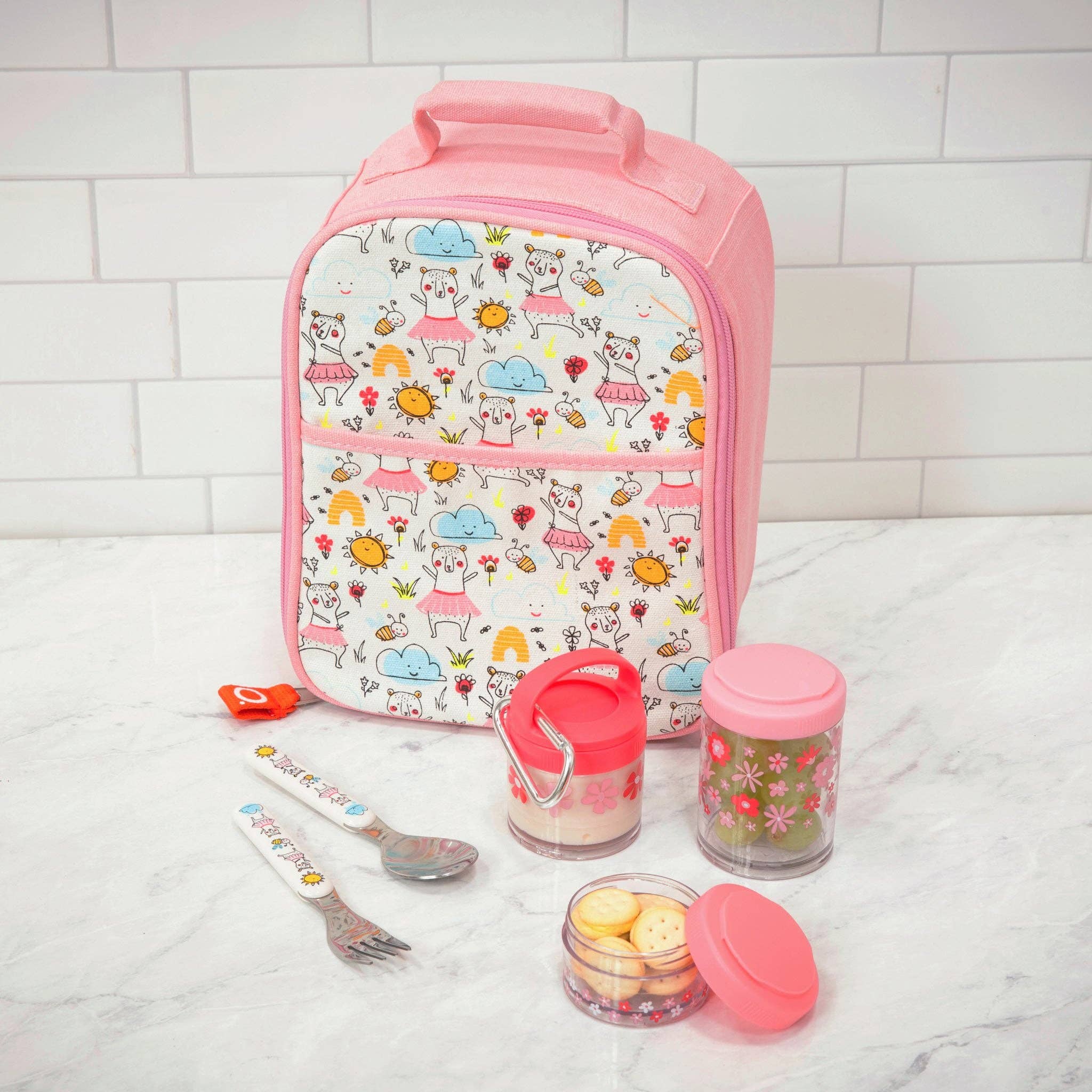 Twist & Snack Stacker | Pink Flowers