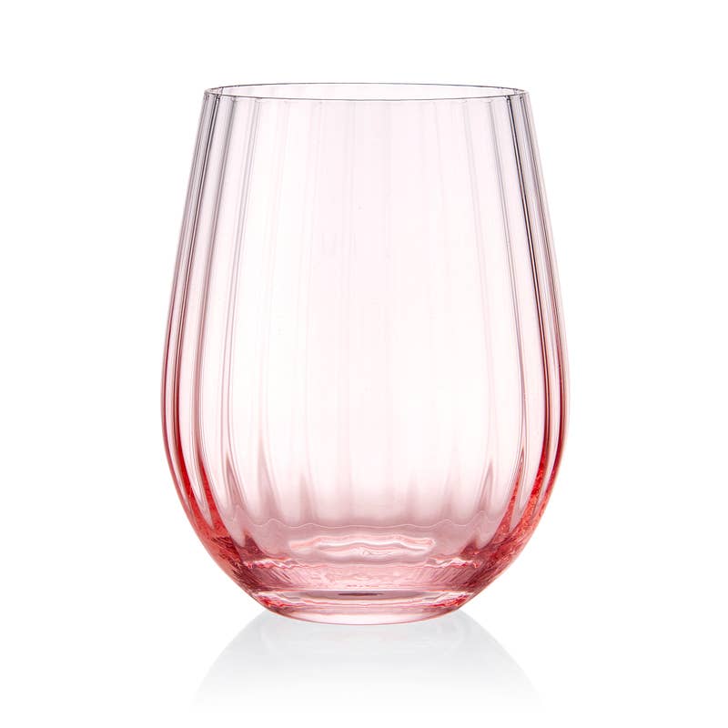 Darbie Stemless Wine Glass Blush S/4