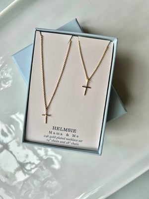 Momma + Me Cross Necklace Set
