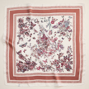 Floral Butterfly Print Scarf – Rose