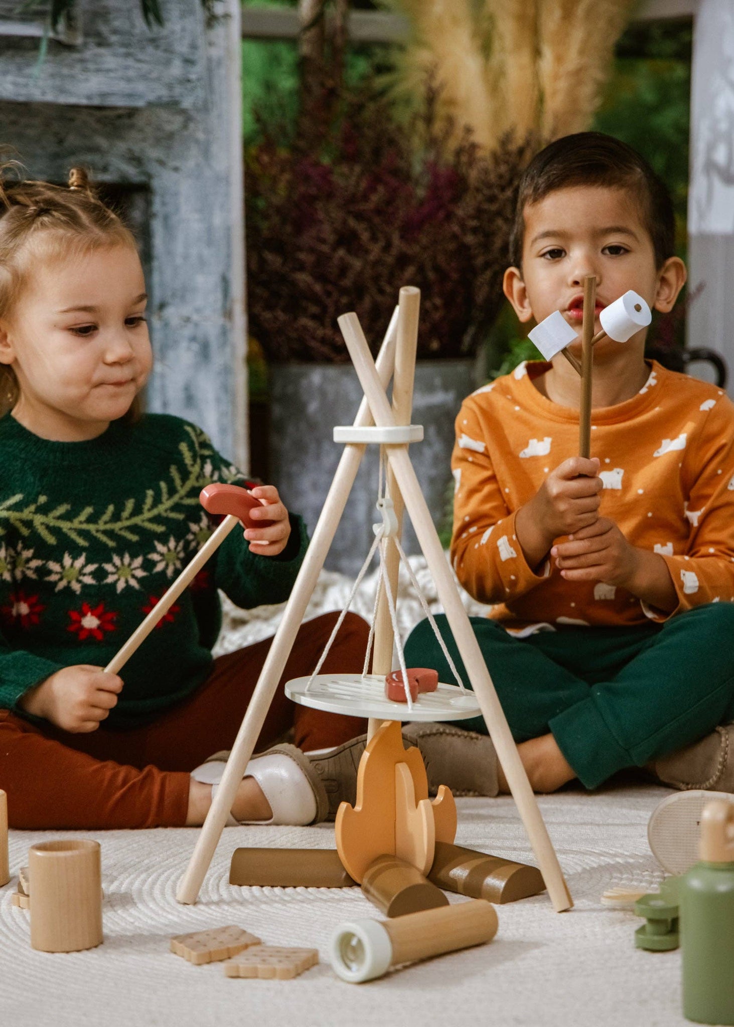 Wooden Camping Playset