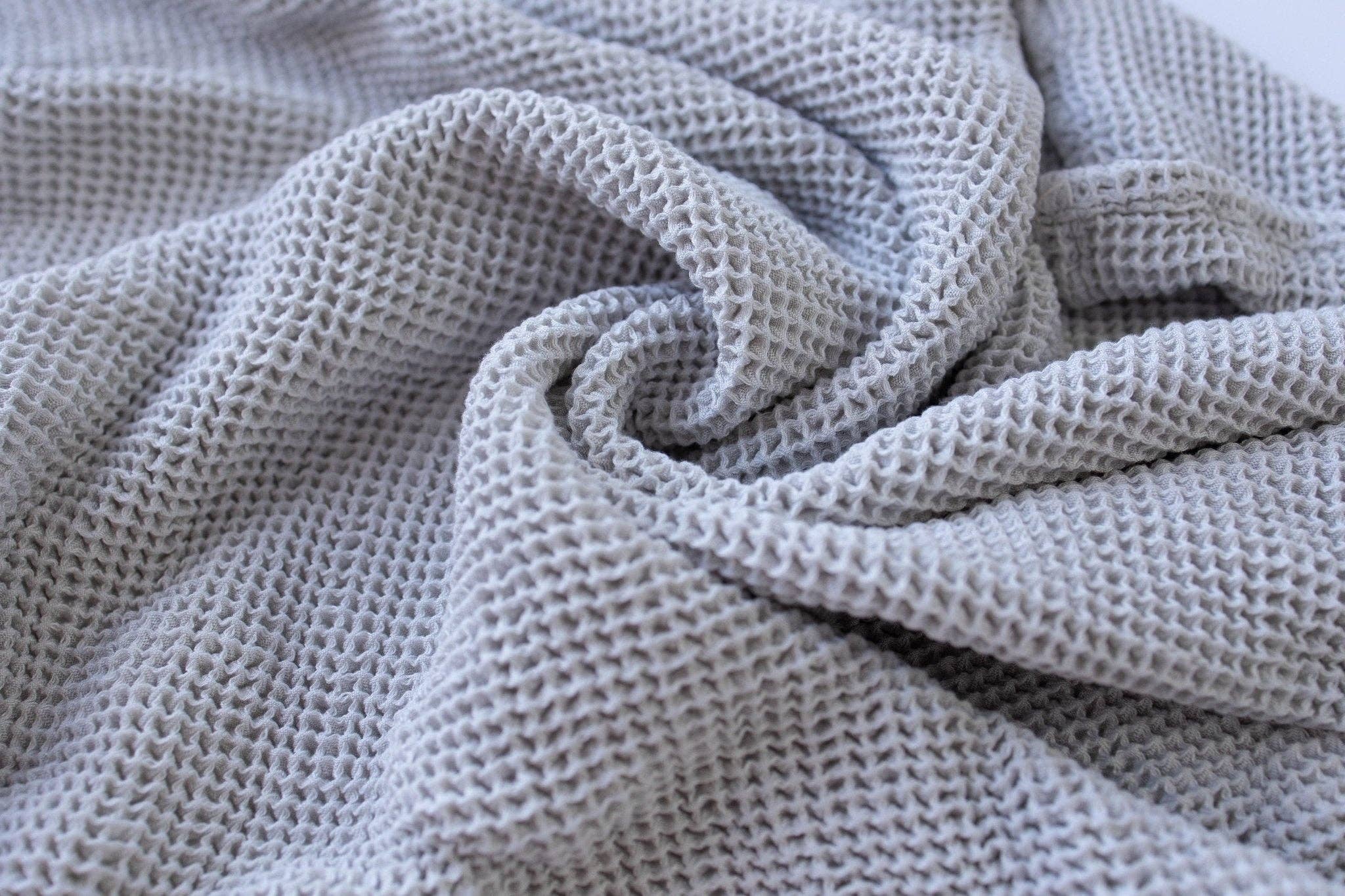 Grey Waffle Bamboo Baby Blanket