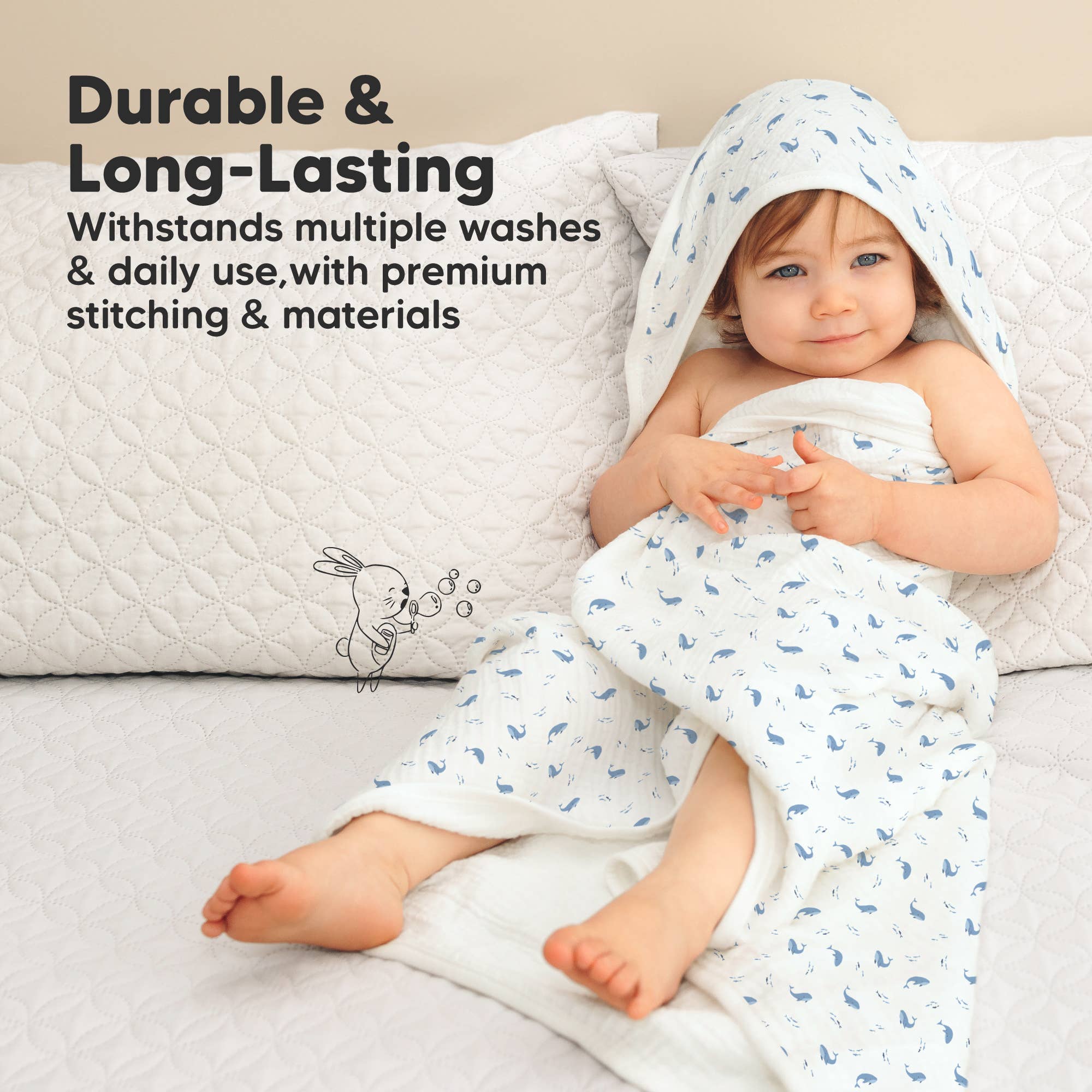 KeaBabies Lyra Muslin Hooded Towel