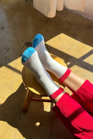 Girlfriend socks Color Block Blue Red