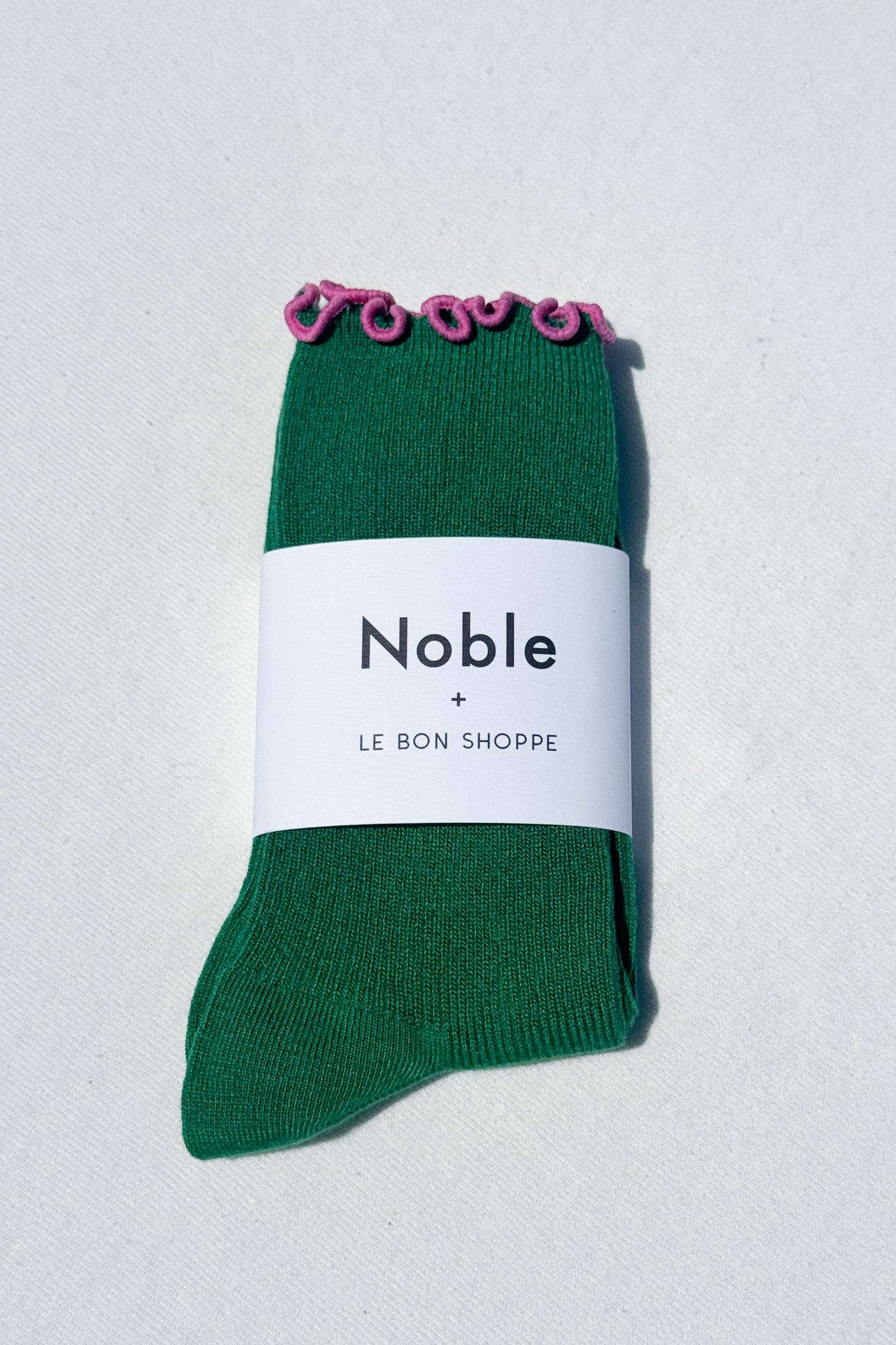 Ruffled Modal Socks Spinach/Pink