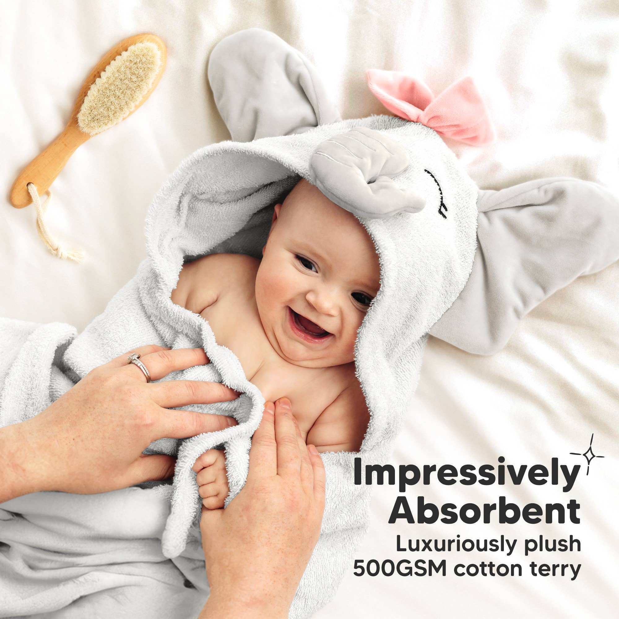 Playpals Hooded Baby Bath Towels for Newborn