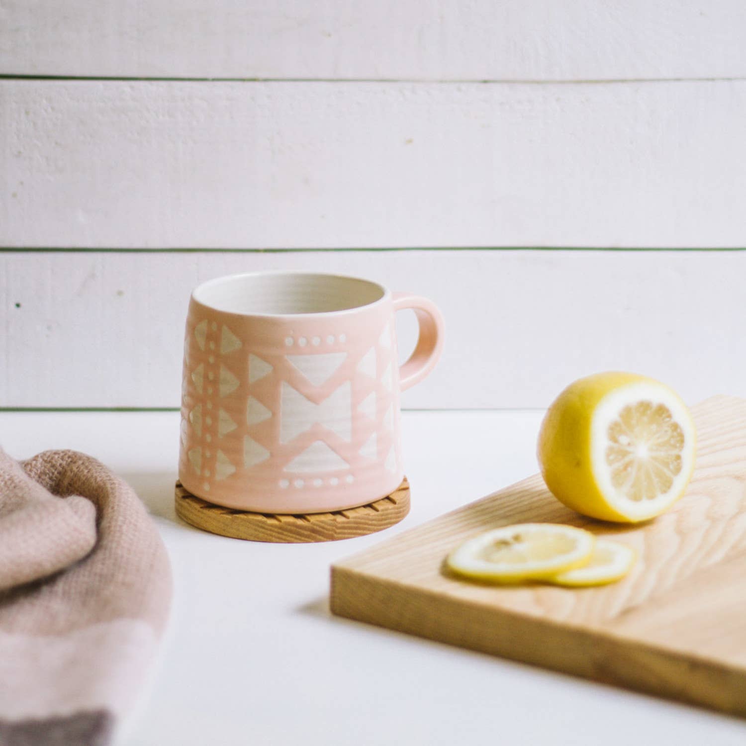 Pink Imprint Stoneware Mug