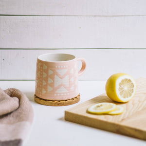 Pink Imprint Stoneware Mug