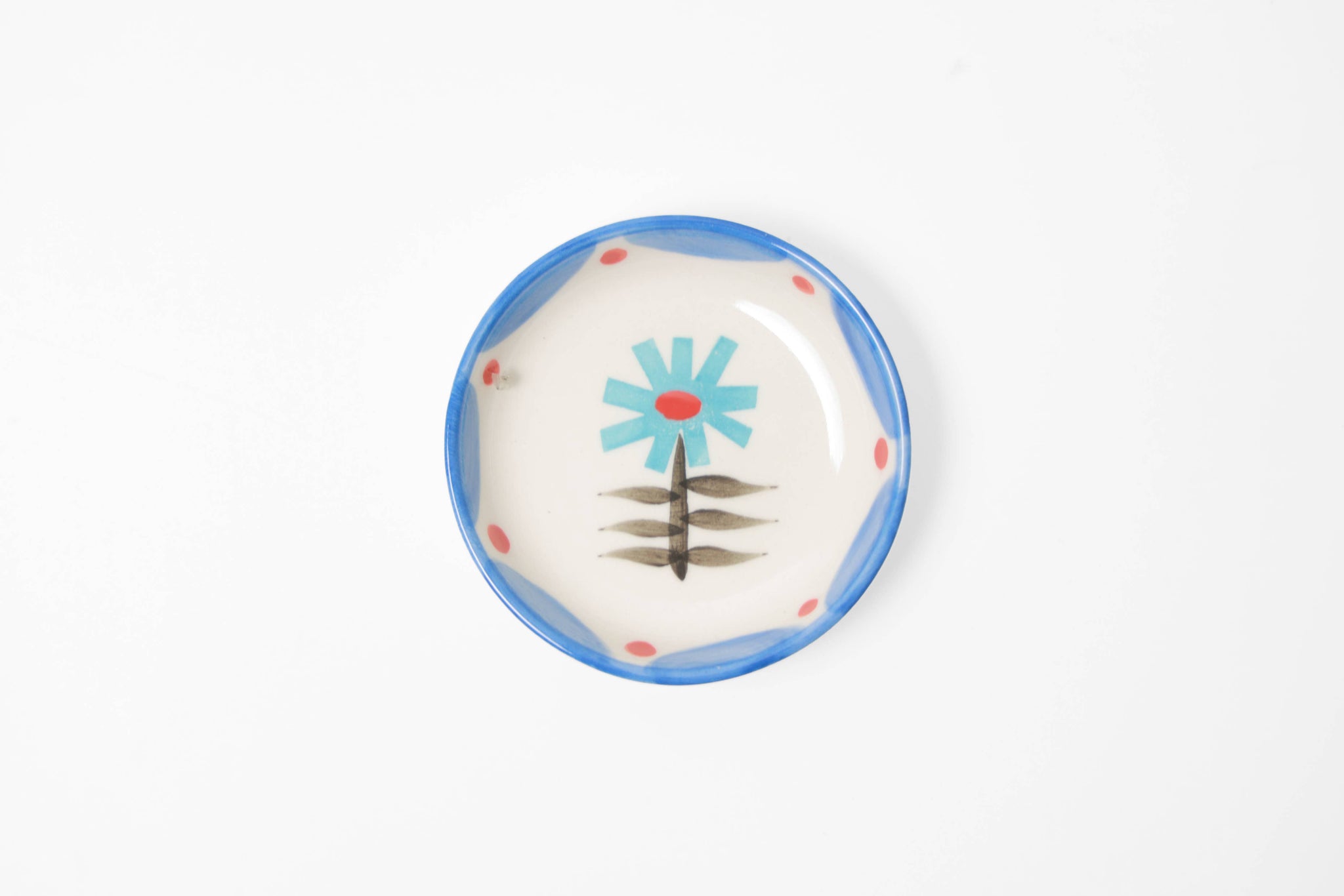 Bluey Small Flower Trinket Tray-Trinket Dish-Ceramic Tasting Bowl