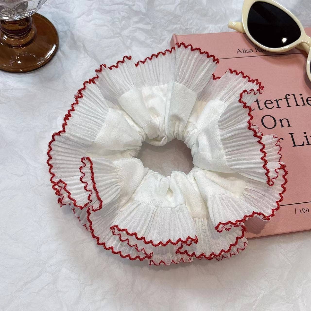 Ruffled Lace Scrunchie