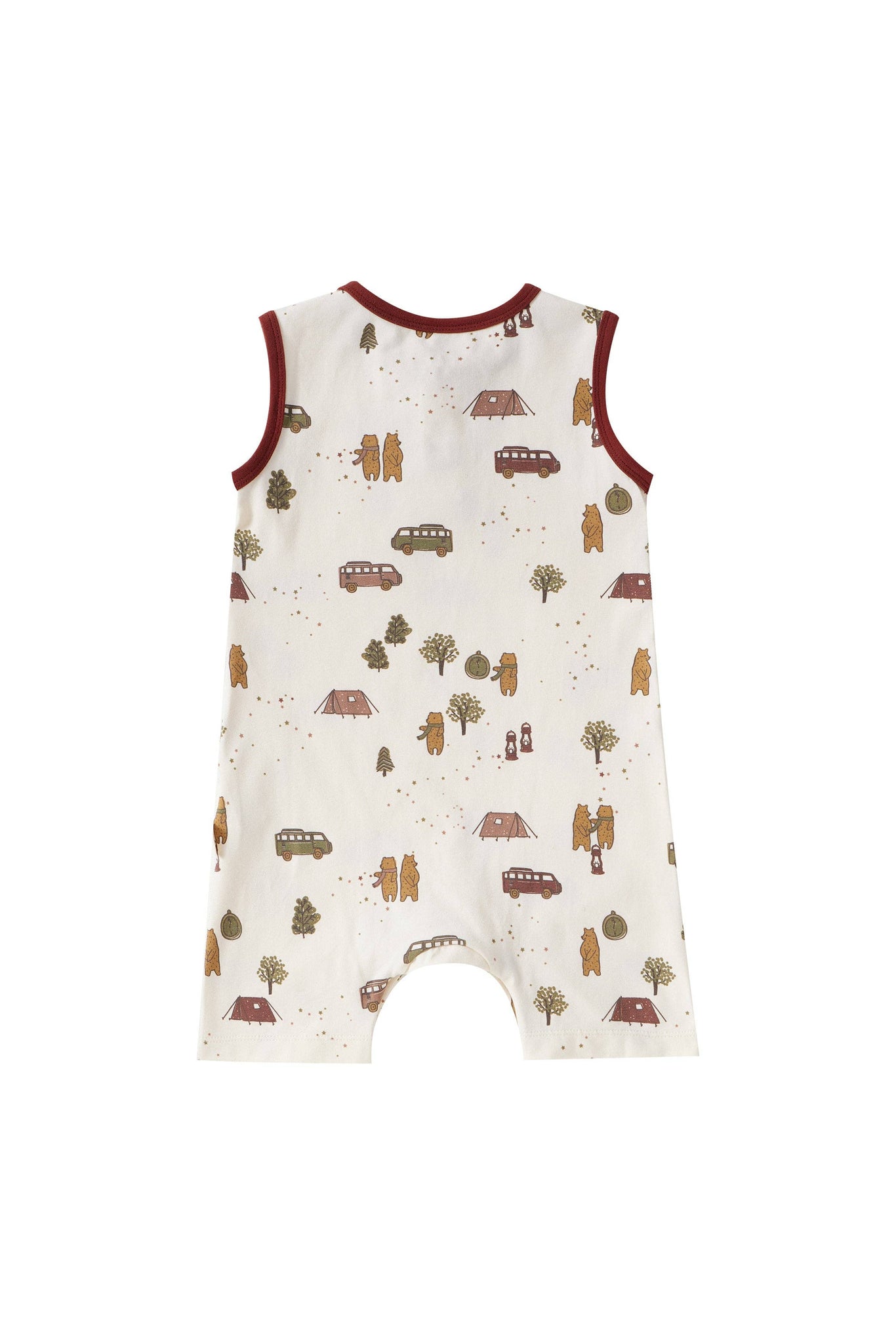 Baby Organic Cotton Tank Romper- Camping