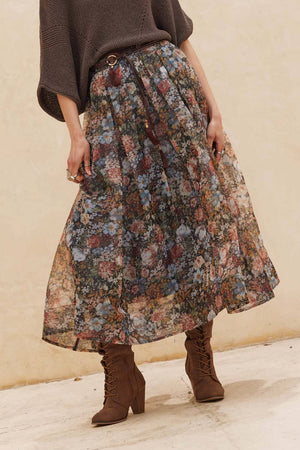 Francis Pleated Midi Skirt