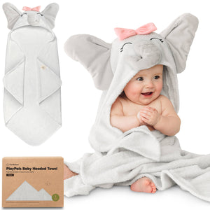 Playpals Hooded Baby Bath Towels for Newborn