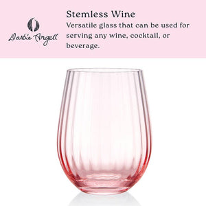 Darbie Stemless Wine Glass Blush S/4