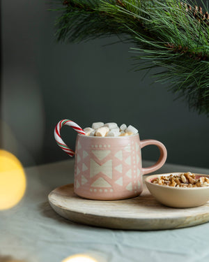 Pink Imprint Stoneware Mug