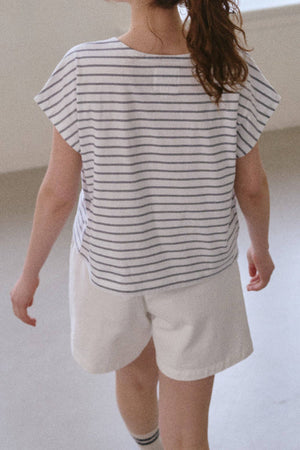Chérie Tee White/Navy Stripe