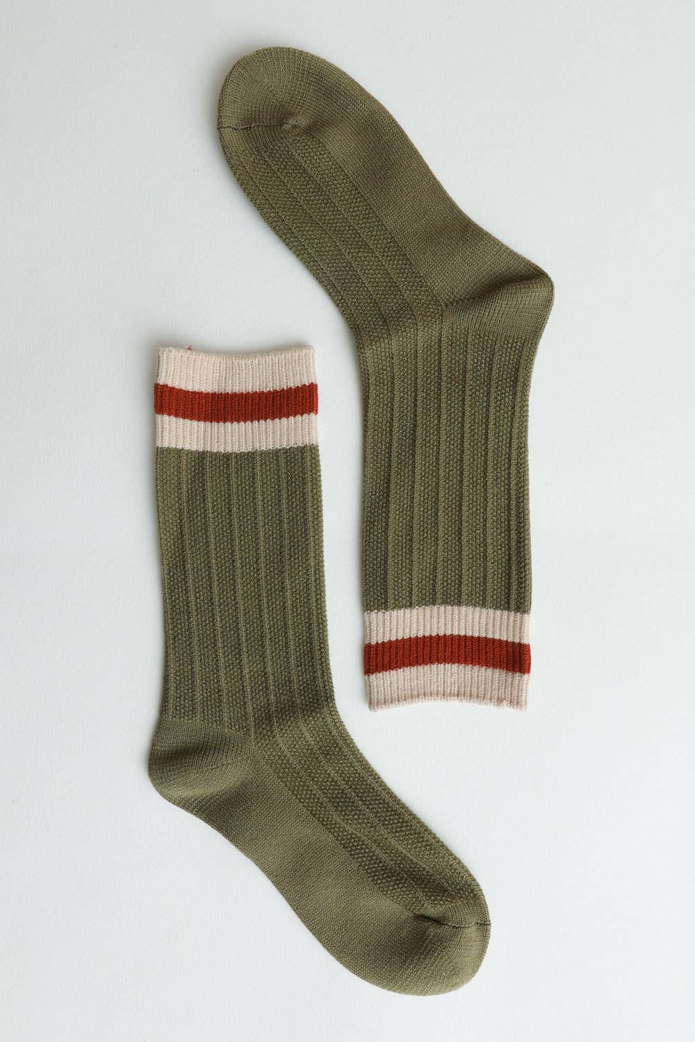 Cozy Retro Color Block Wool Crew Socks - Vintage Style