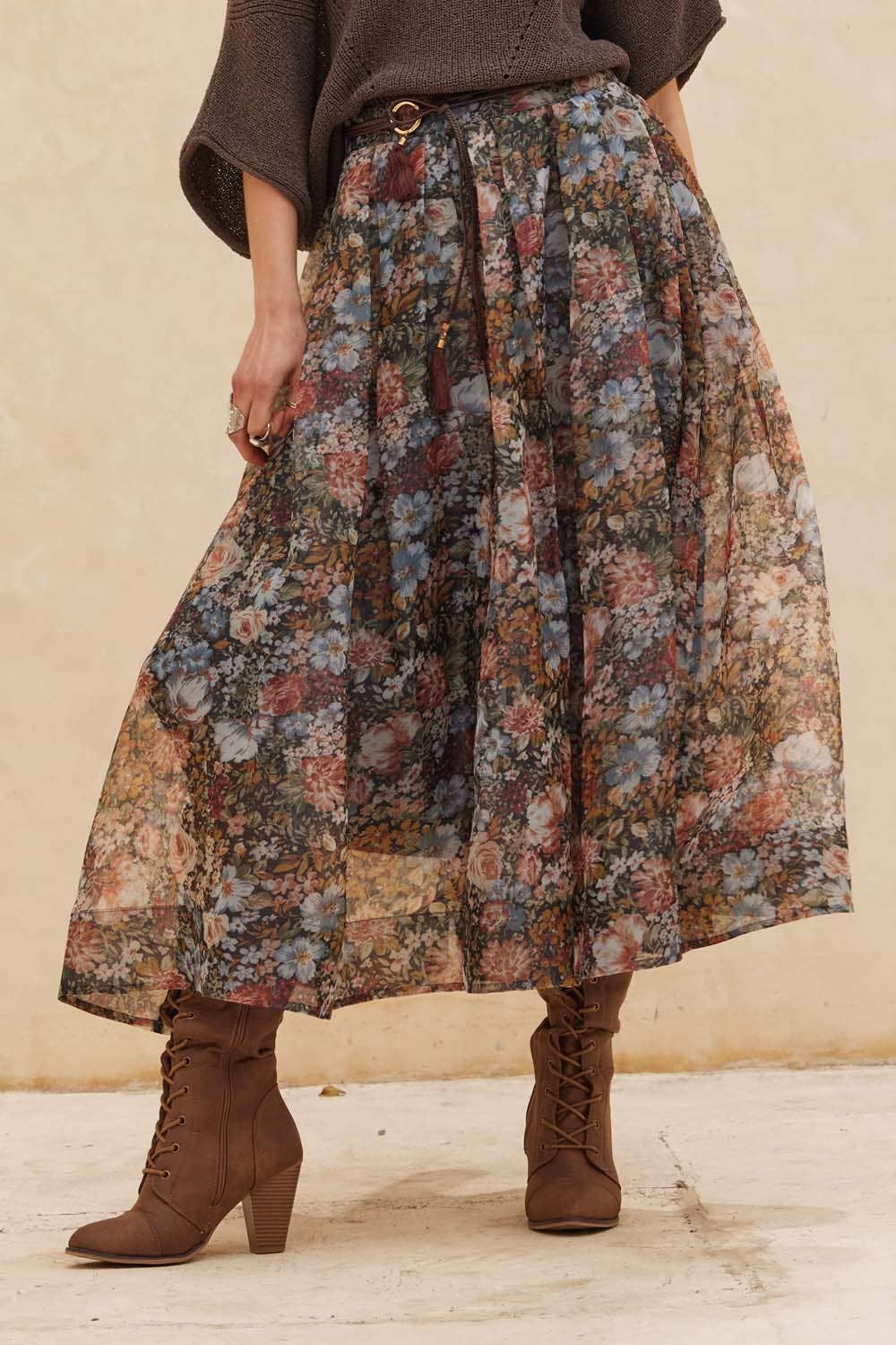 Francis Pleated Midi Skirt