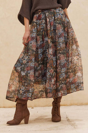 Francis Pleated Midi Skirt