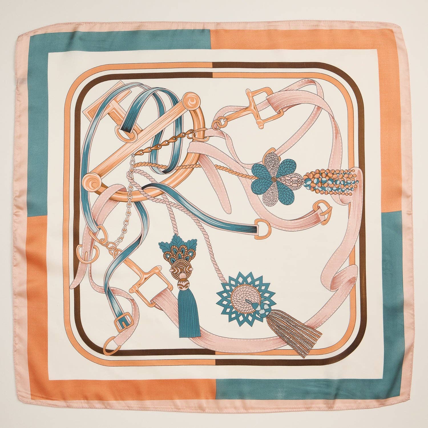 Equestrian-Inspired Silk-Texture Scarf