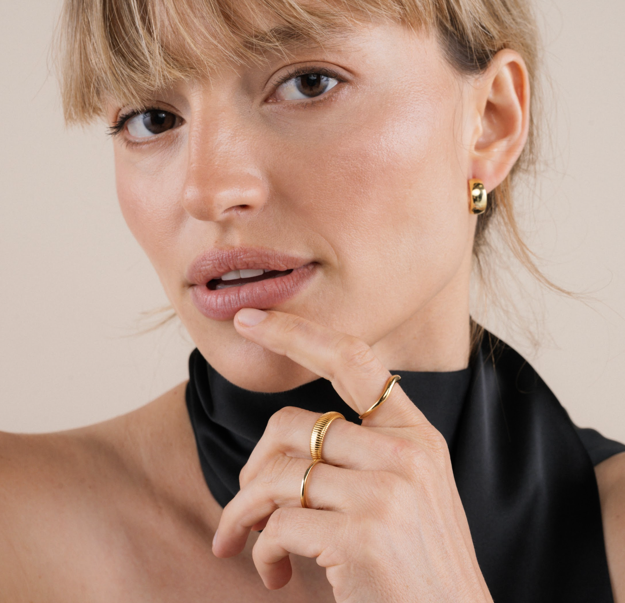 Gold Hoop - Wide - Gold Earrings