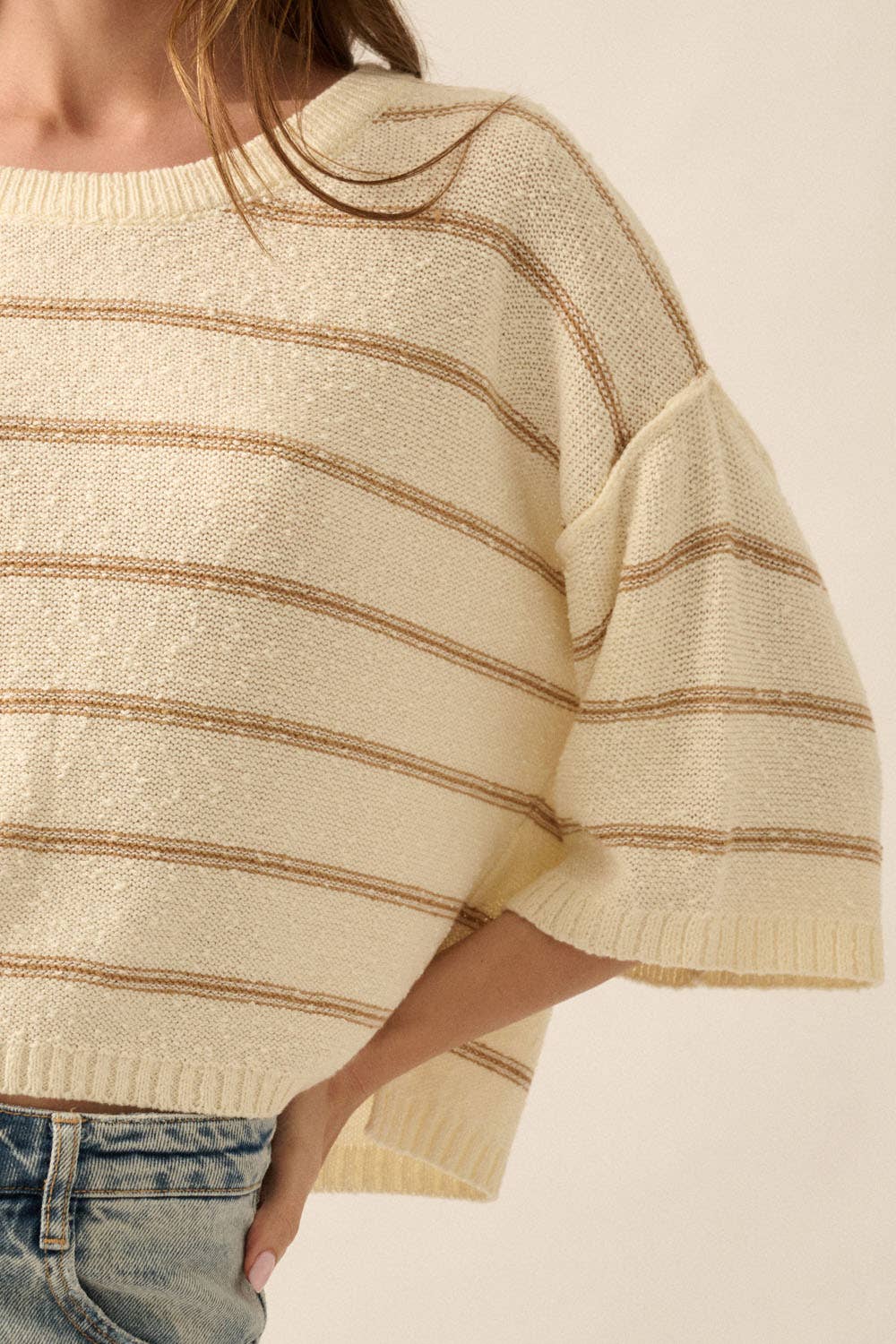 Nelly Sweater - Cream/Camel