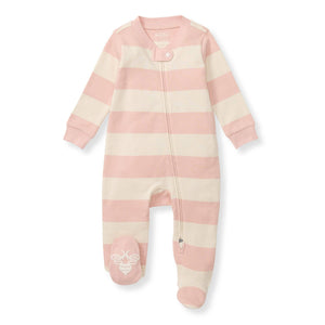 Burt's Bees Rugby Stripe Organic Cotton Sleep & Play - Pink Sand