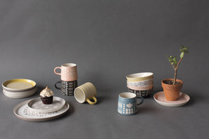 Danica Studio Ochre Imprint Stoneware Bowl, 6 inch DIA