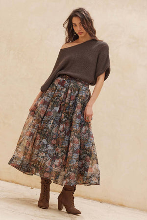 Francis Pleated Midi Skirt