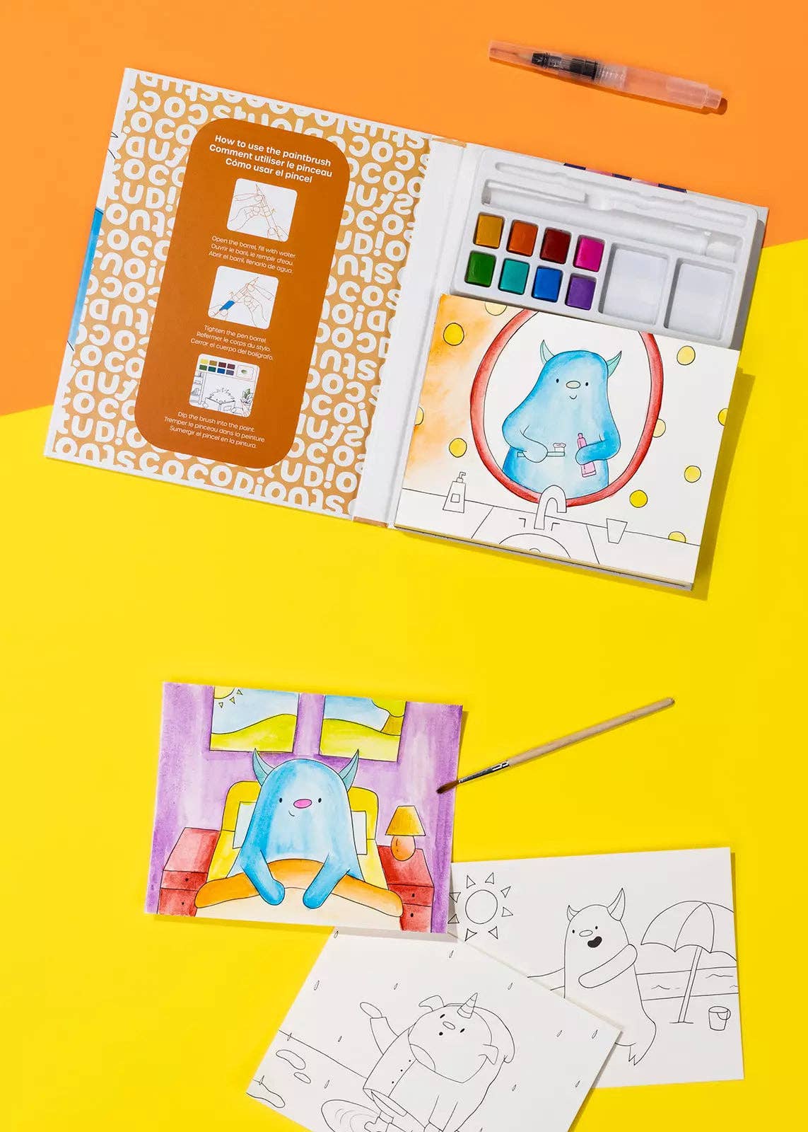 Watercolor Monster Painting Book - 30 pages