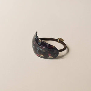 Curved Oval Resin Ponytail Hair Tie | Midnight Blue
