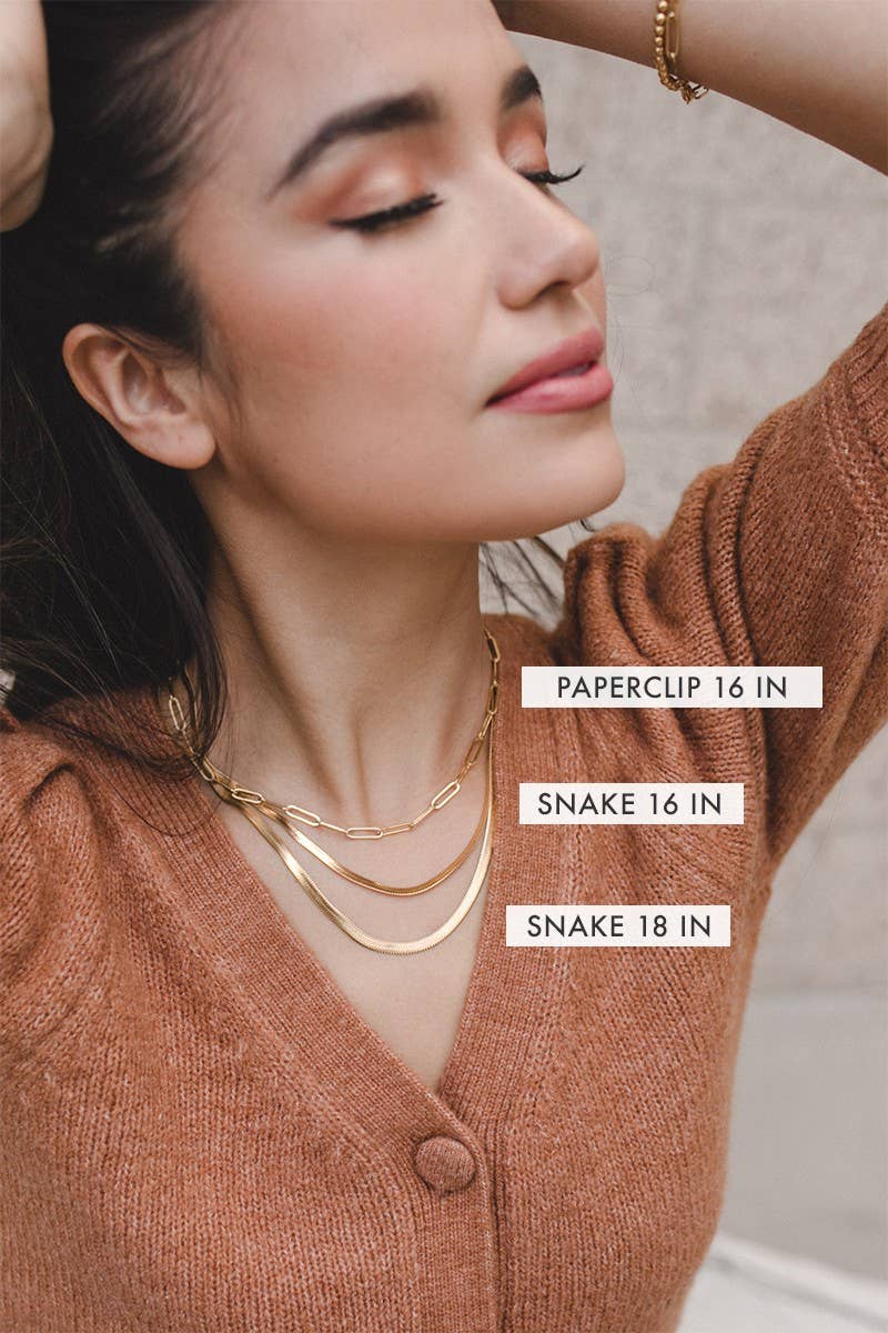 14K Gold Plated Herringbone Necklace