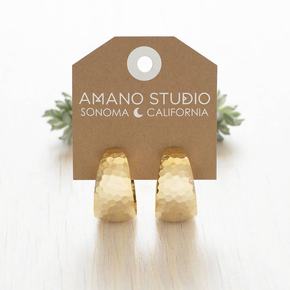 Large Vintage Hammered Hoops