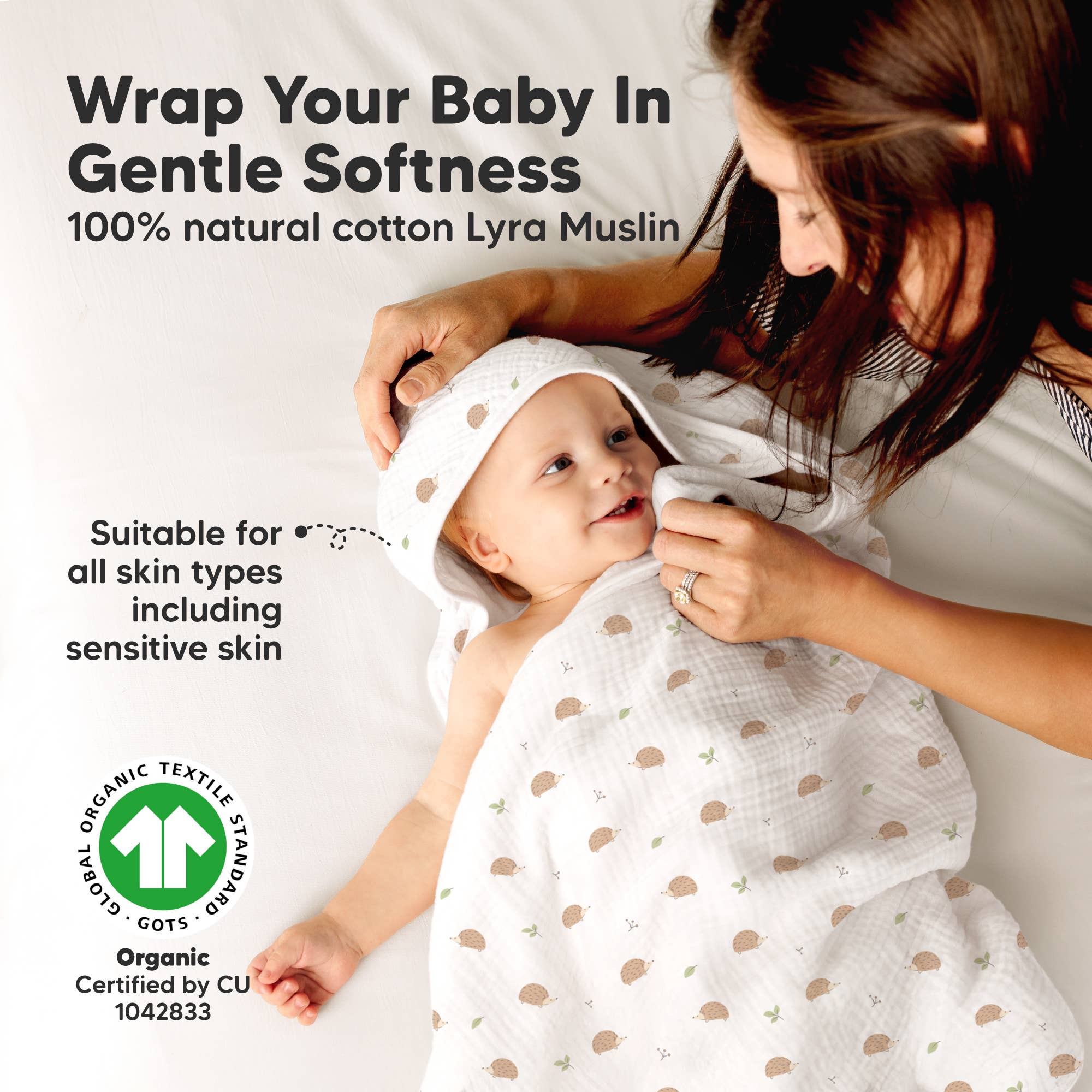 KeaBabies Lyra Muslin Hooded Towel