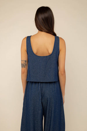 Denim Tie Top