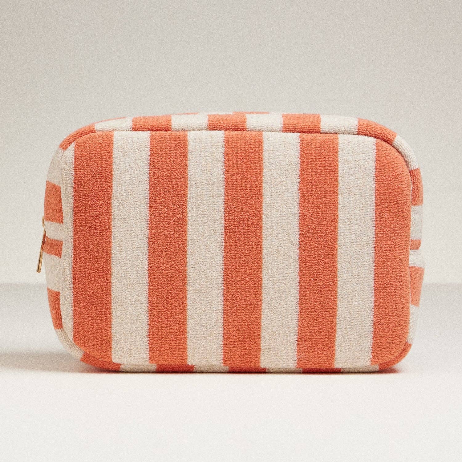 Terry Striped Pouch- Coral