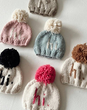 Hi. Pecan Hand Knit Beanie