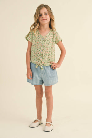 Francis Glitter Top Floral