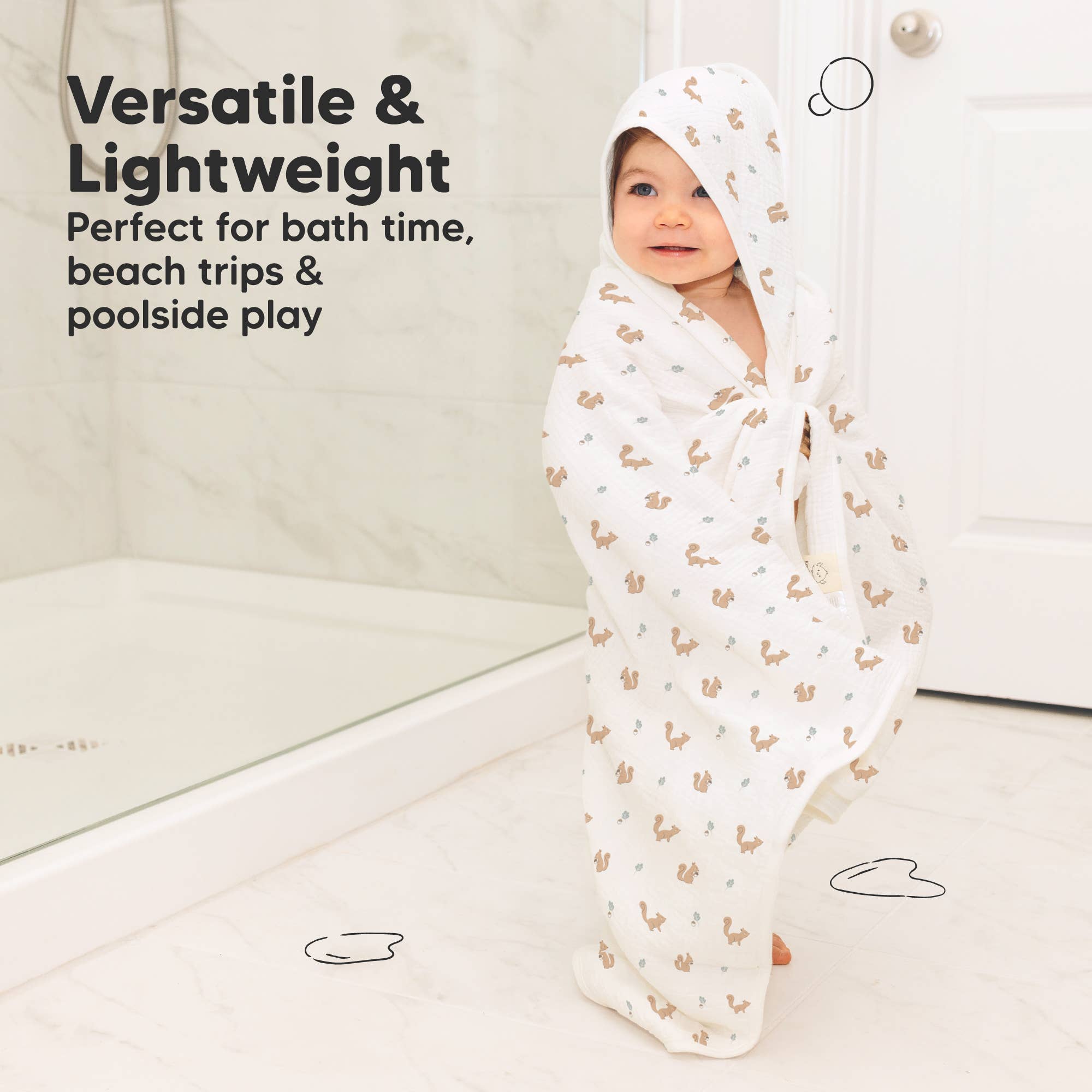 KeaBabies Lyra Muslin Hooded Towel