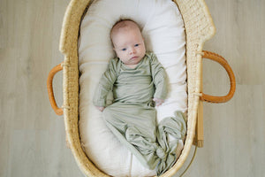 Dried Thyme Knotted Gown: 0-3 Months
