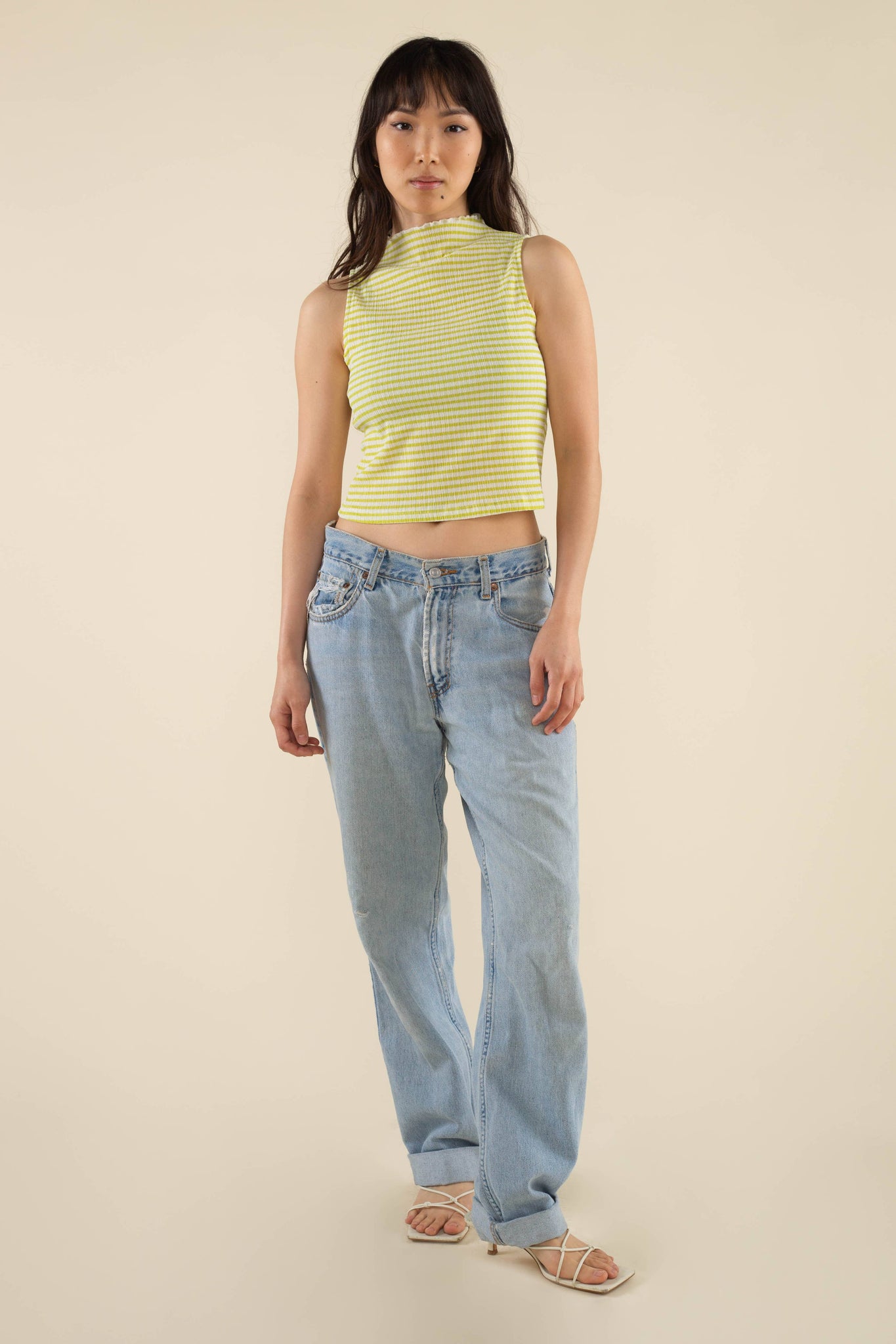 Beau Mock Neck Gingham Tank