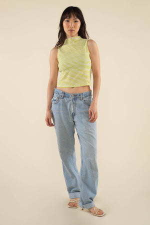 Beau Mock Neck Gingham Tank